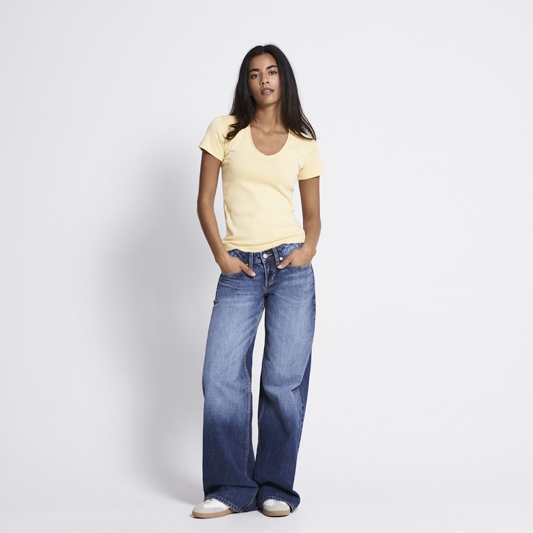 V-neck baby tee "Engla" Yellow